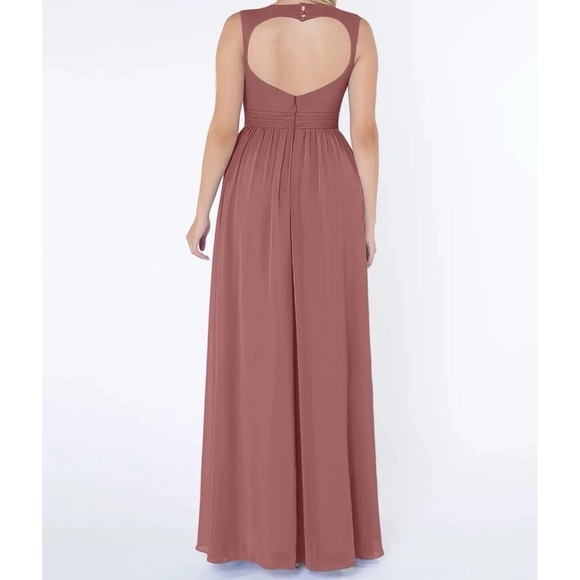 Azazie Raine A8 A-Line Sweetheart Floor Length Bridesmaid Dress Desert Rose - Picture 2 of 15